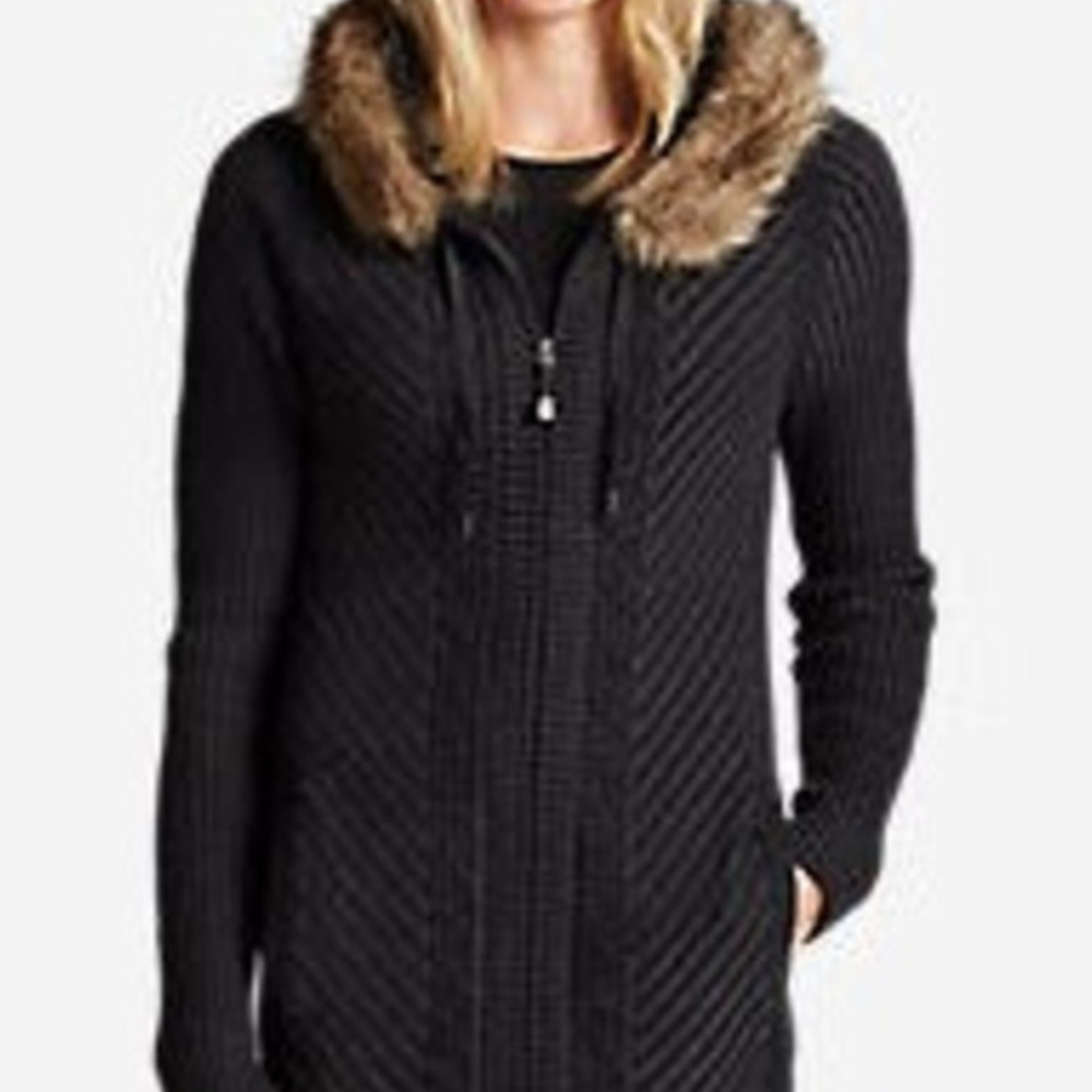 Eddie Bauer Shasta Hooded Long Zip Cardigan
